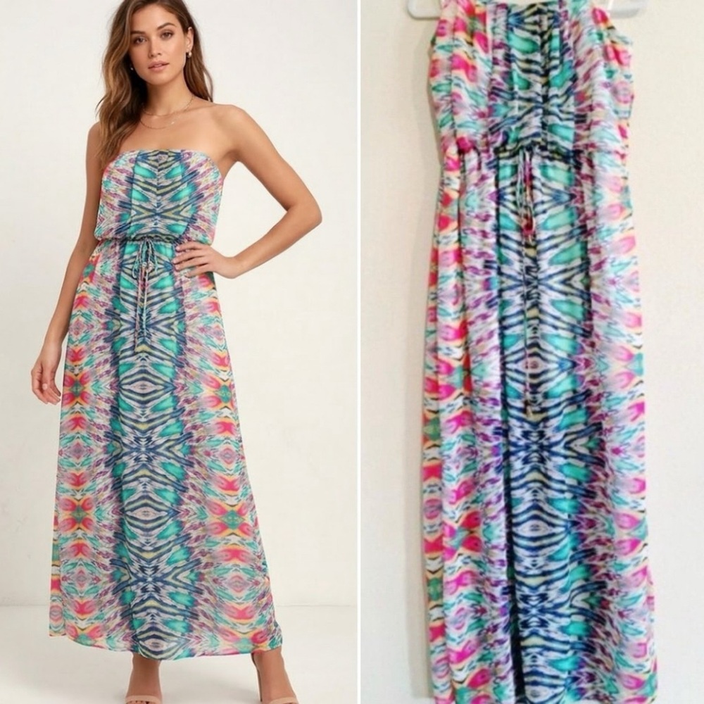 NEW Vici Collection Long Maxi Strapless Tube Dress Summer Boho Wedding Guest
